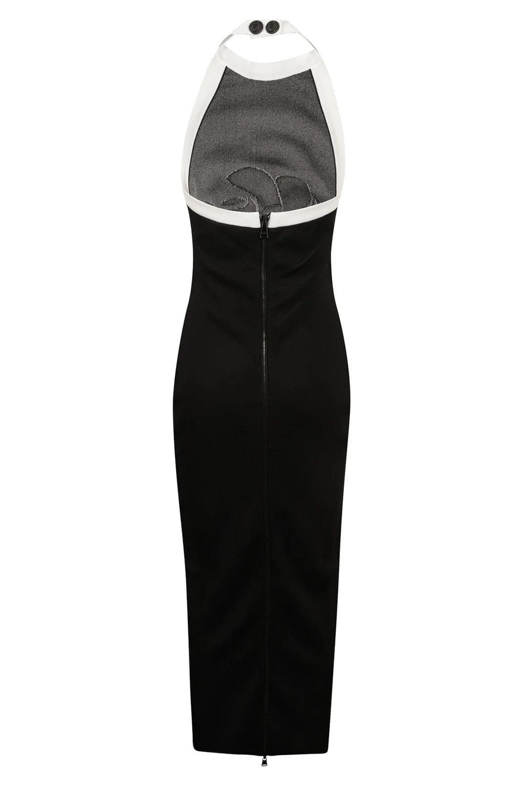 Darlene Boyundan Bağlamalı Çiçekli Sırtı Açık Midi Triko Elbise