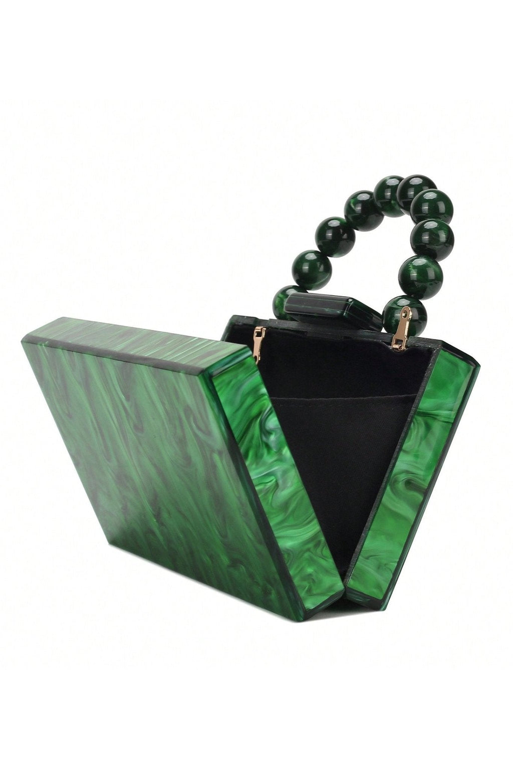 Boncuklu Zincir Ebru Çanta