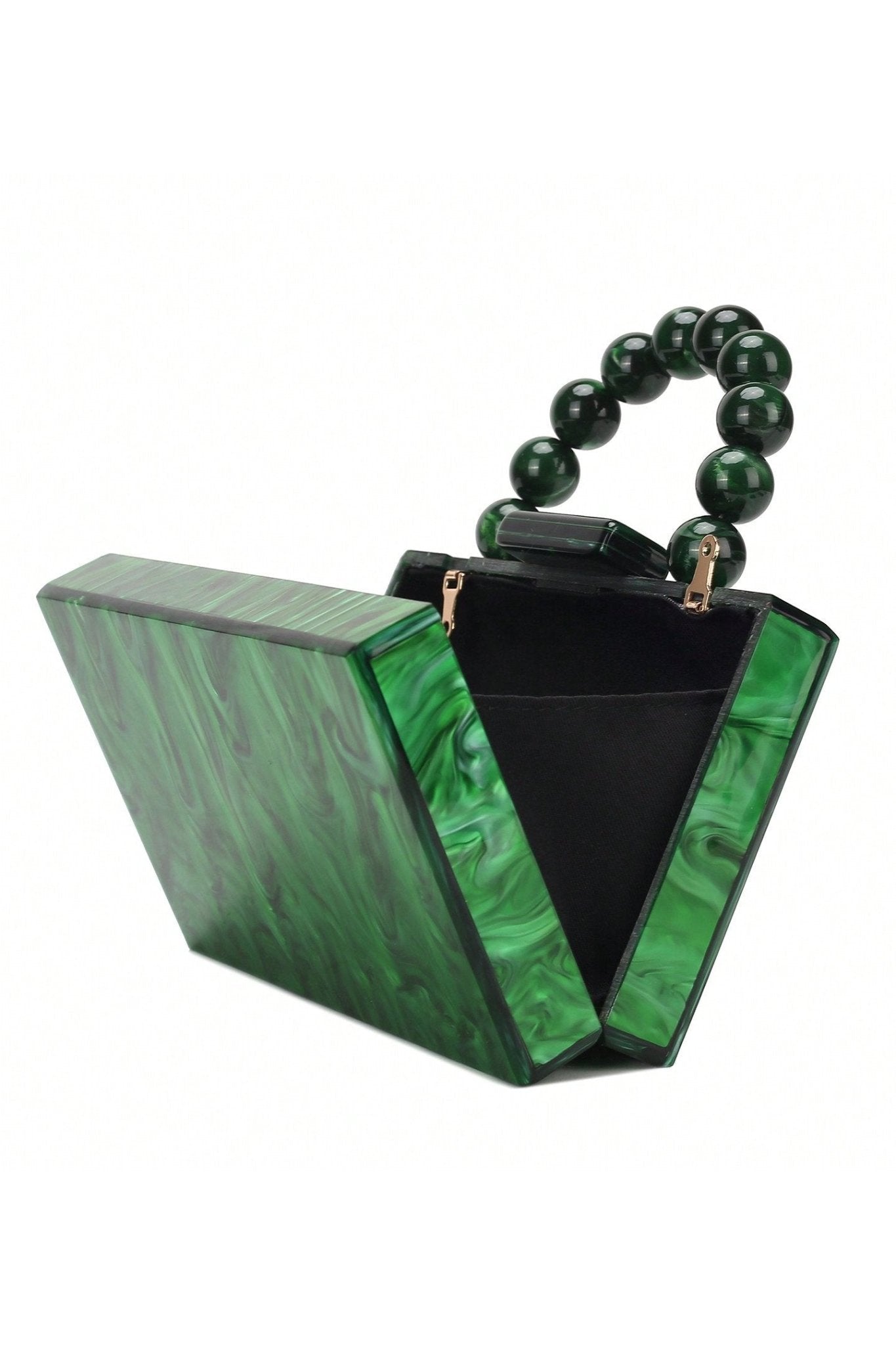 Boncuklu Zincir Ebru Çanta