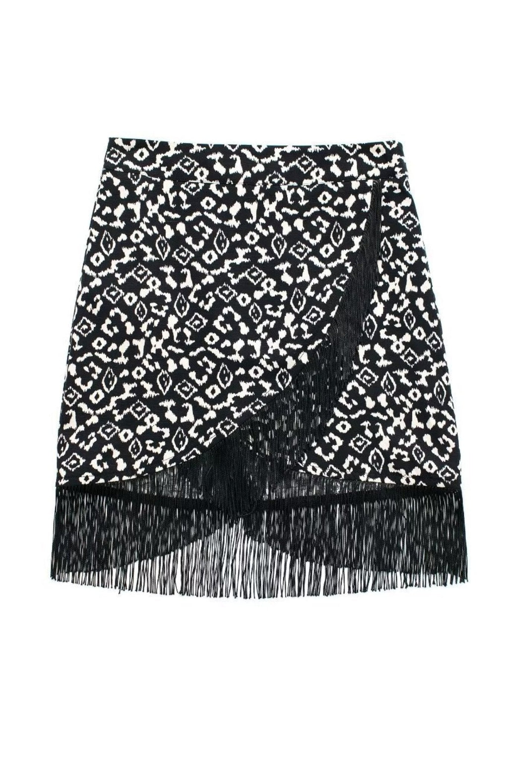 Beata Baskılı Püsküllü Mini Etek