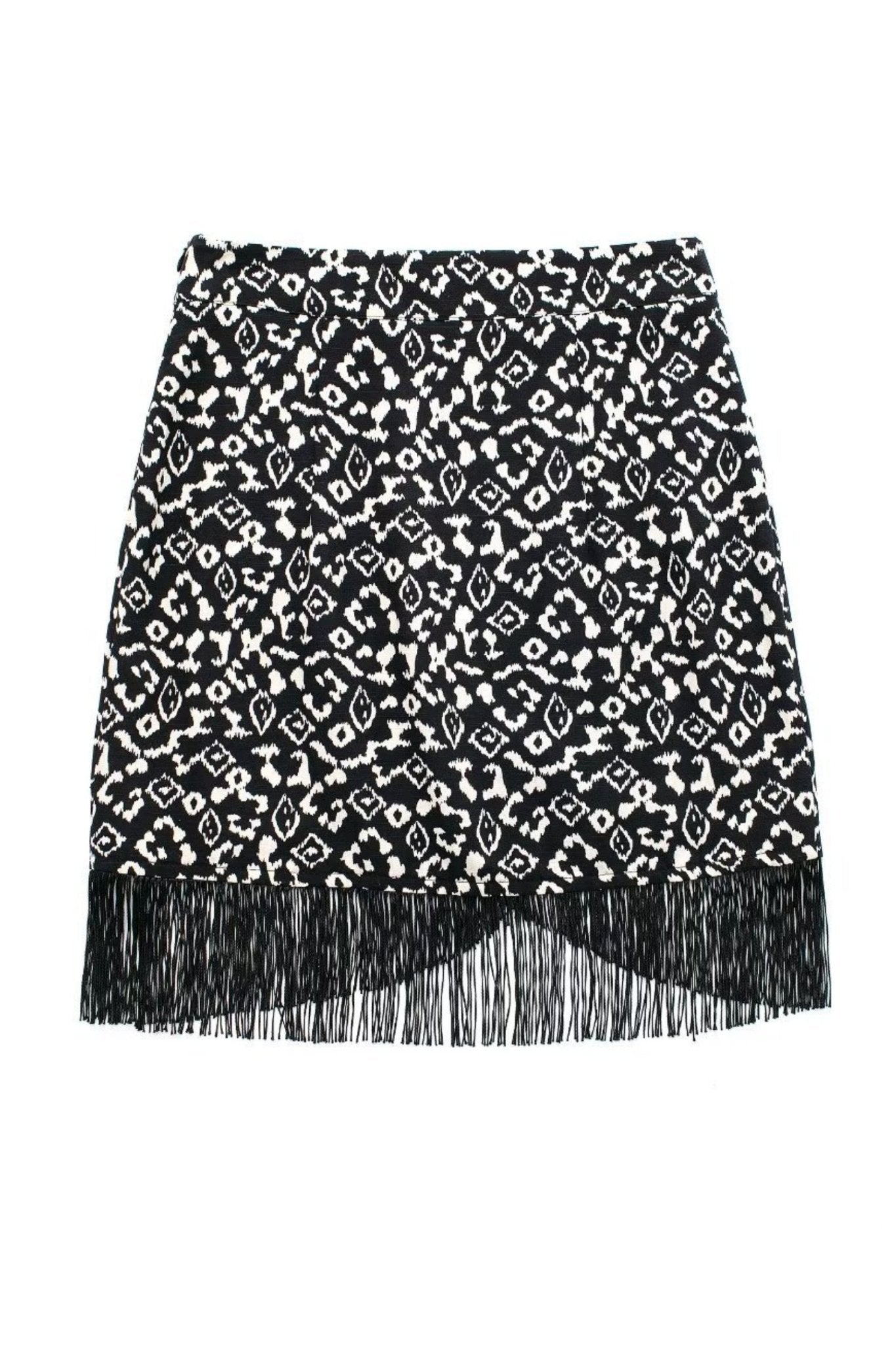 Beata Baskılı Püsküllü Mini Etek