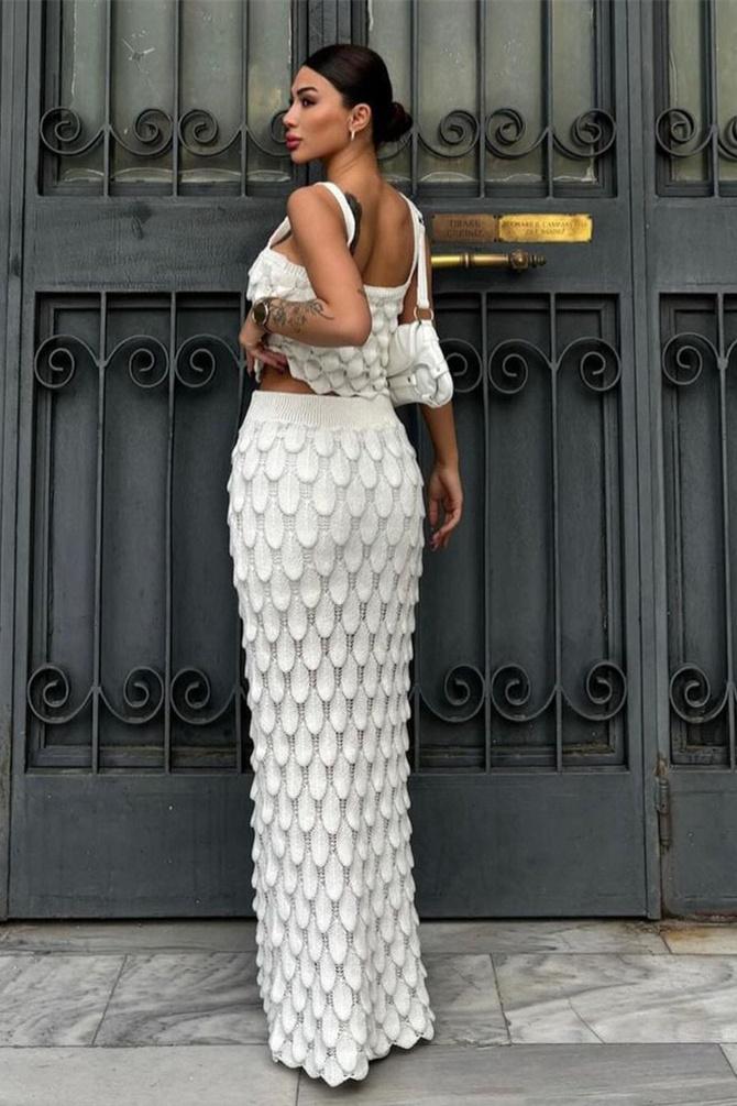 Belinda Balık Pulu Örgü Takım