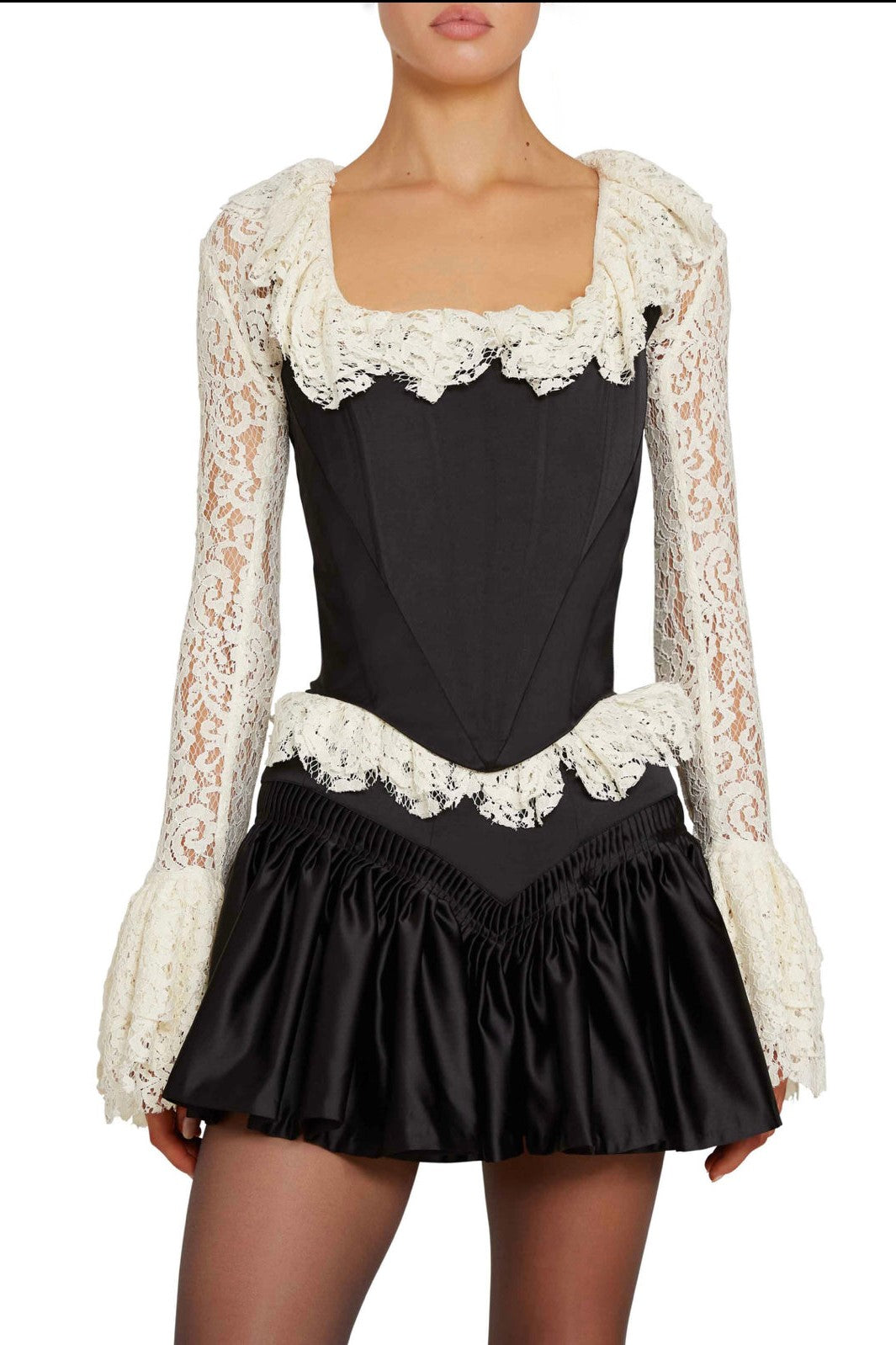 Mona Kare Yaka Kadife Korse Takım