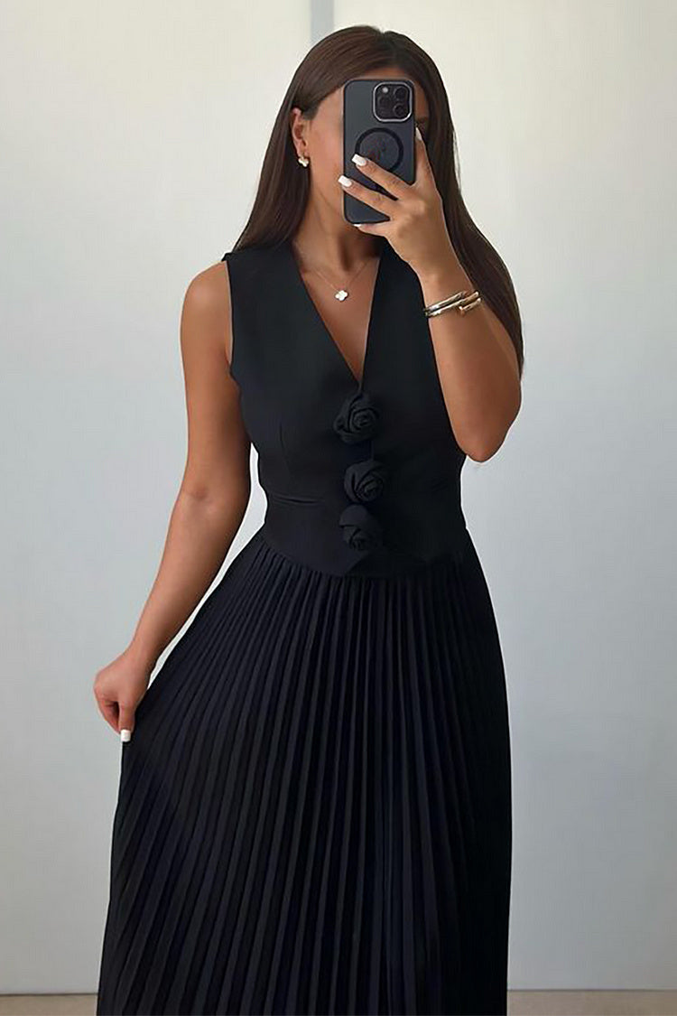 Madeline Rozet Pileli Etek Takım