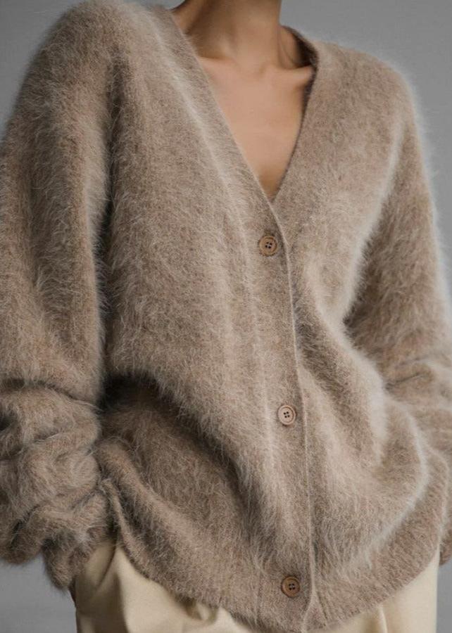 Yumuşak Gri Düğmeli Hırka