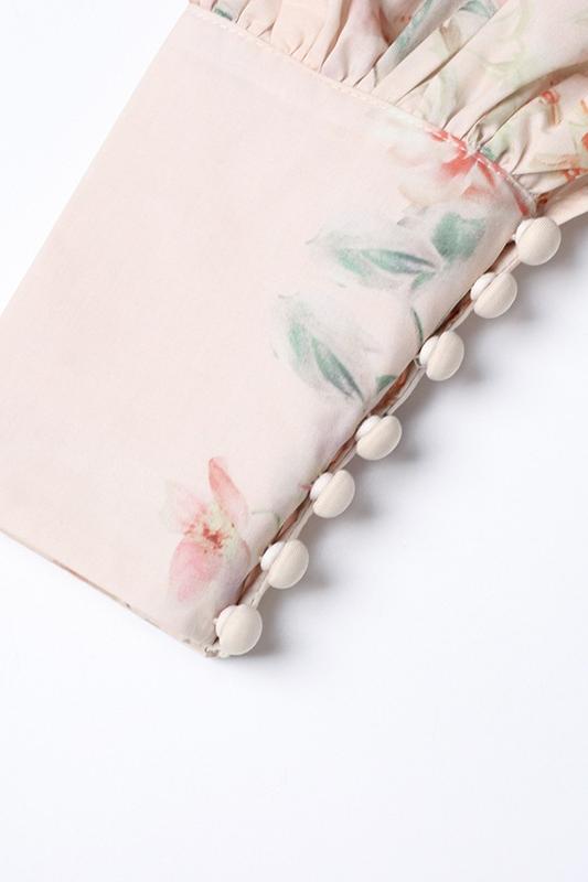 Caitlin Baskılı Kuşaklı Midi Elbise