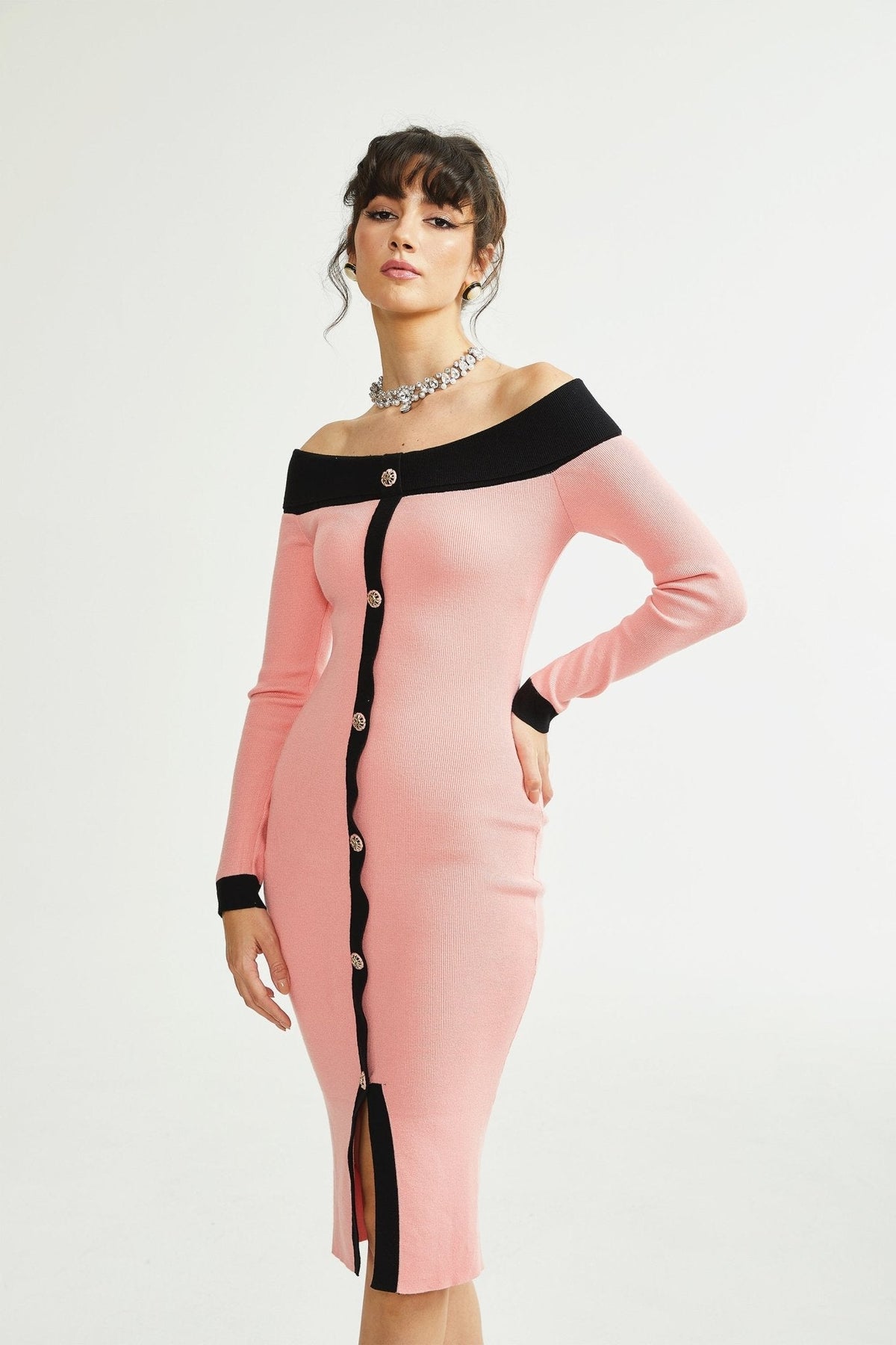 Carine midi elbise