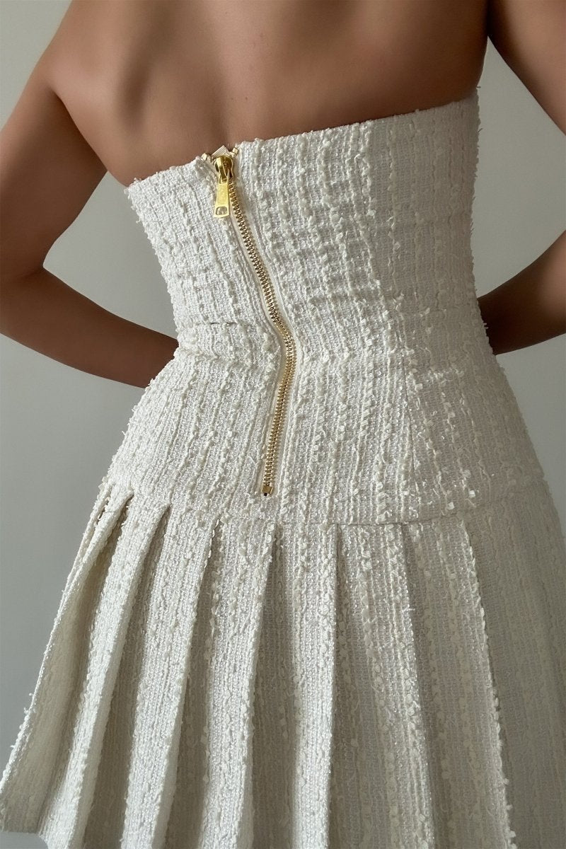 Christine Boyundan Bağlı Tüvit Mini Elbise