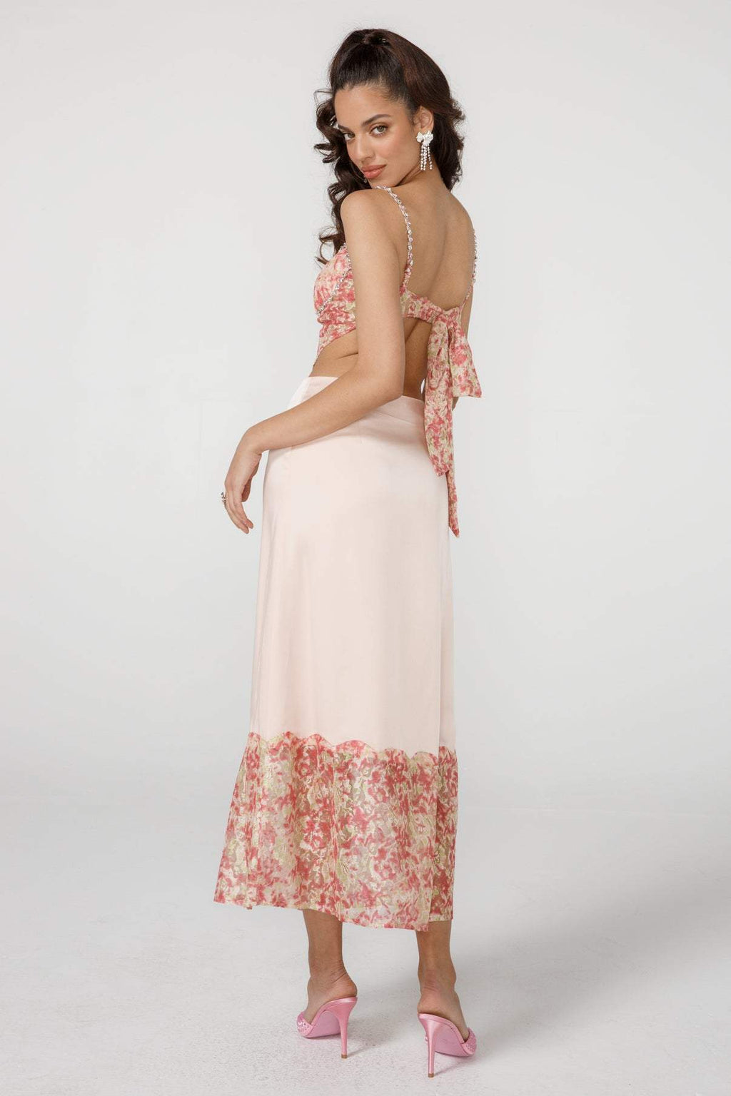 Cici Baskılı Diamante Papyonlu Büstiyer Cami Üst