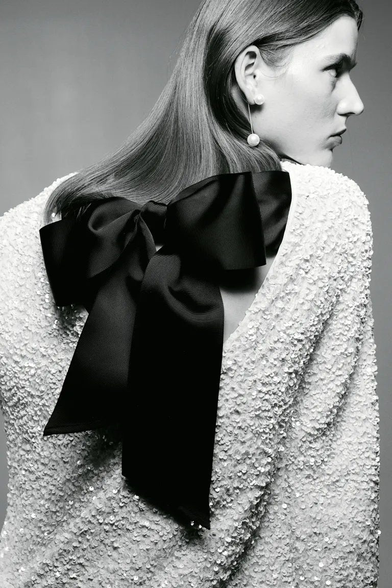 Mercan Payetli Arkadan Bağlamalı Mini Elbise