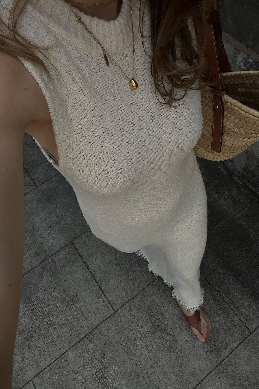 Cornelia Püsküllü Örgü Maxi Tank Elbise