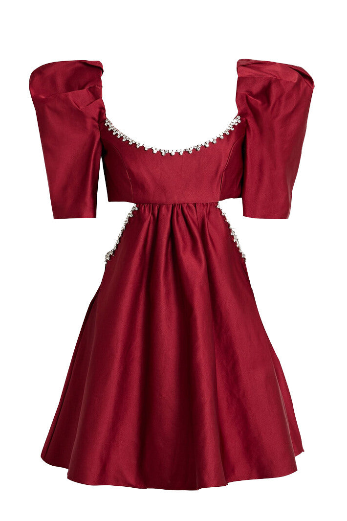 Cathy Puf Kol Kesim Mini Elbise