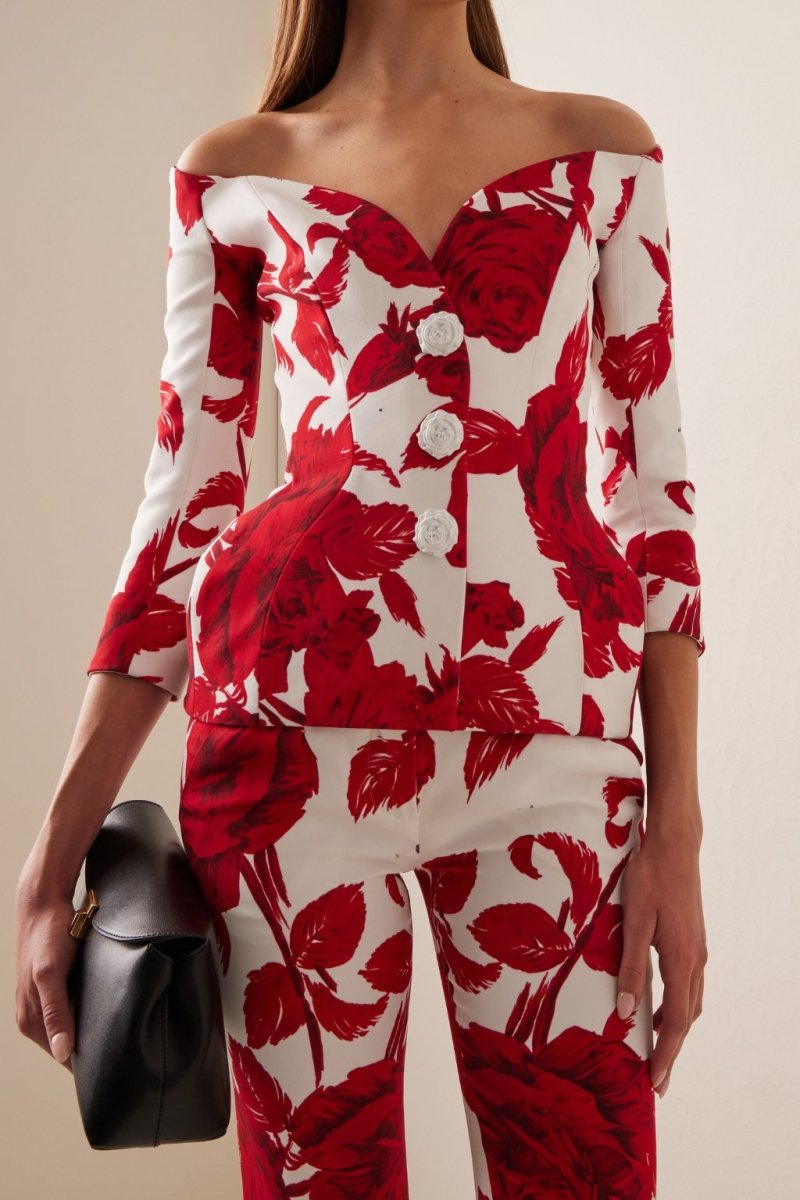 Cynthia Çiçek Baskılı Düşük Omuzlu Takım