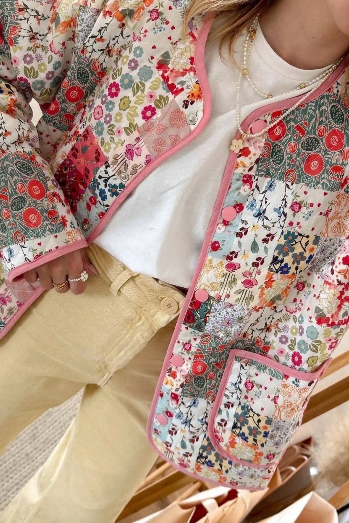 Dana Baskılı Kapitone Puf Takım