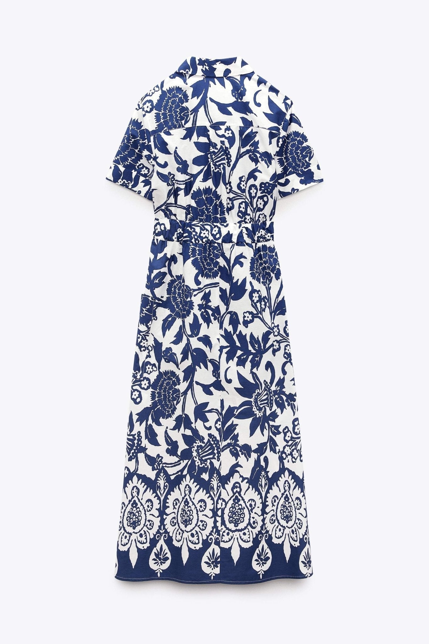 Deirdre Baskılı Kuşaklı Midi Gömlek Elbise