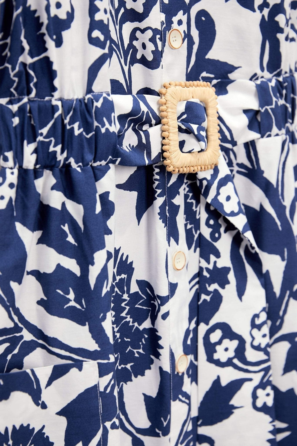 Deirdre Baskılı Kuşaklı Midi Gömlek Elbise