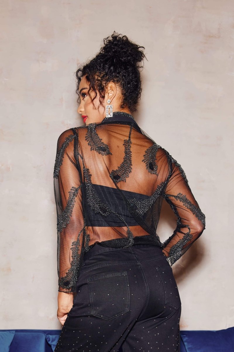 Denise Tüy Boncuklu File Bluz