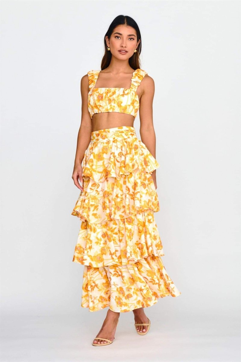 Denise Çiçek Baskılı Etek Takım