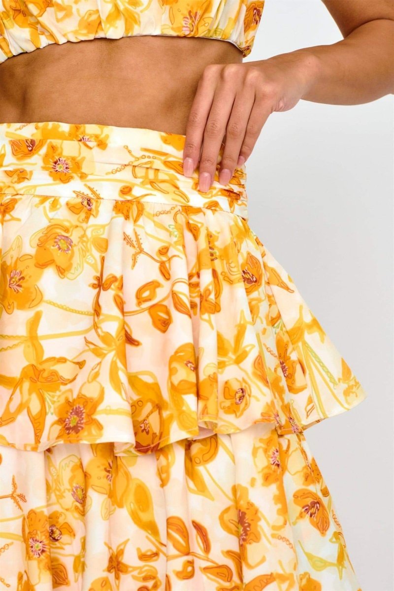 Denise Çiçek Baskılı Etek Takım