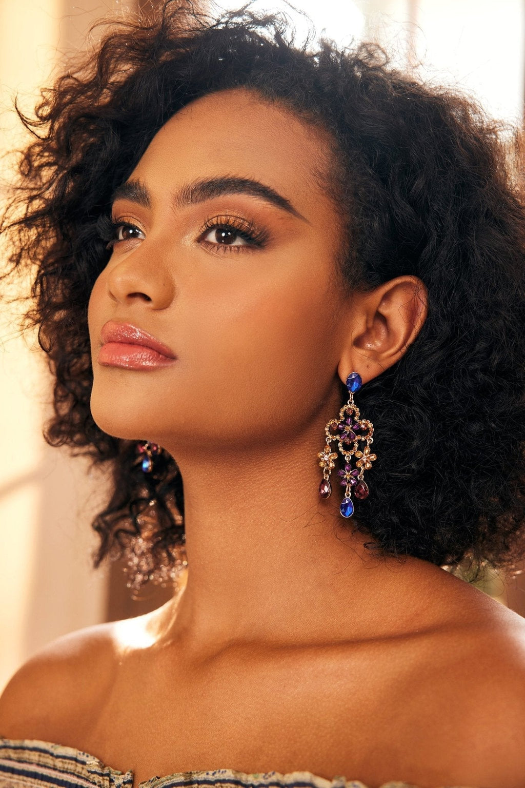 Diamante Yonca Yaprağı Damla Küpe