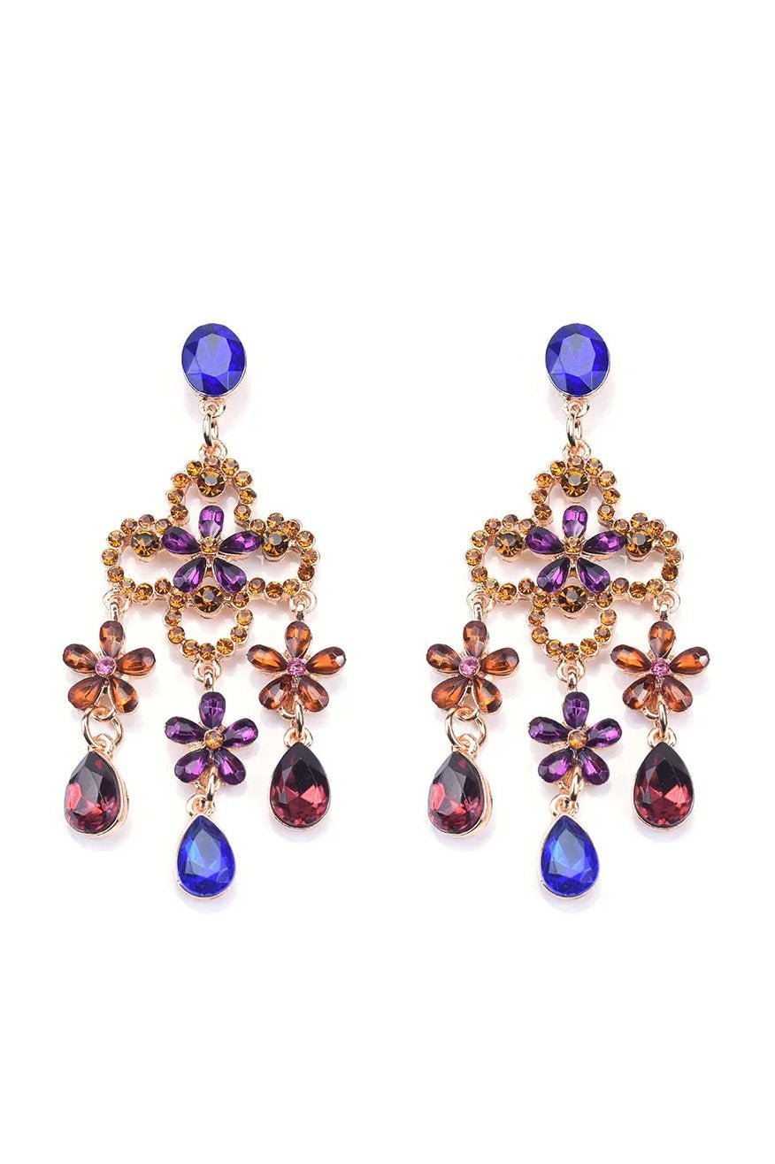 Diamante Yonca Yaprağı Damla Küpe