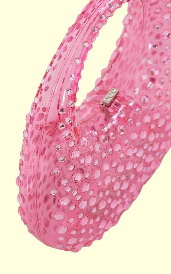 Elmas Süslü Akrilik El Çantası