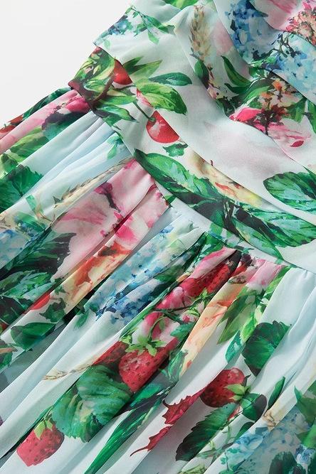 Dinah Baskılı Askılı Uzun Elbise