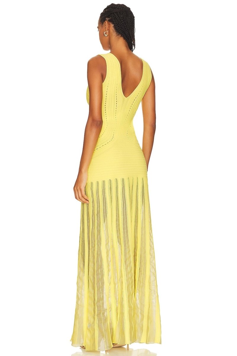 Dinah V Yaka Tığ İşi Uzun Elbise