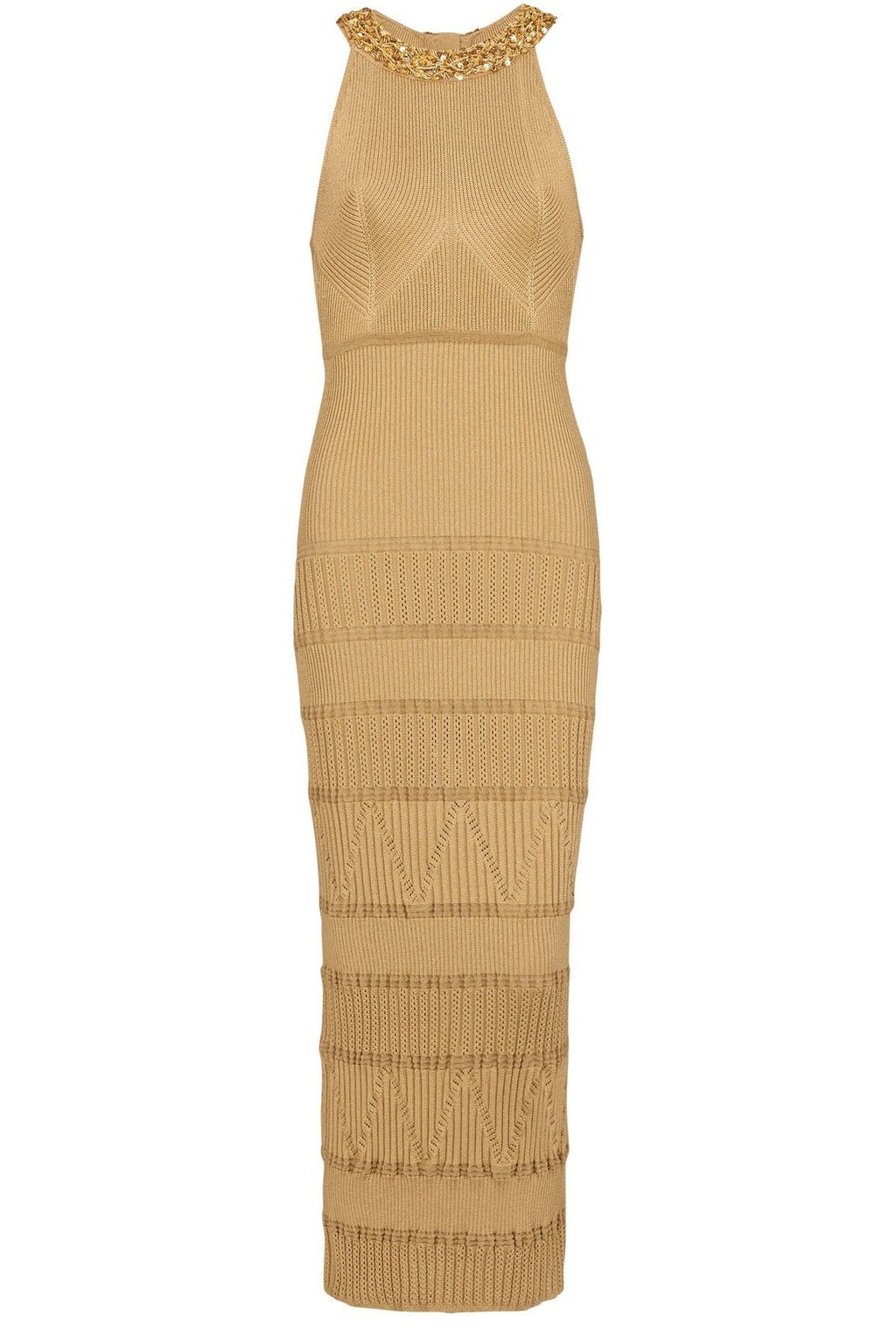 Donna İşlemeli Balıkçı Yaka Midi Triko Elbise