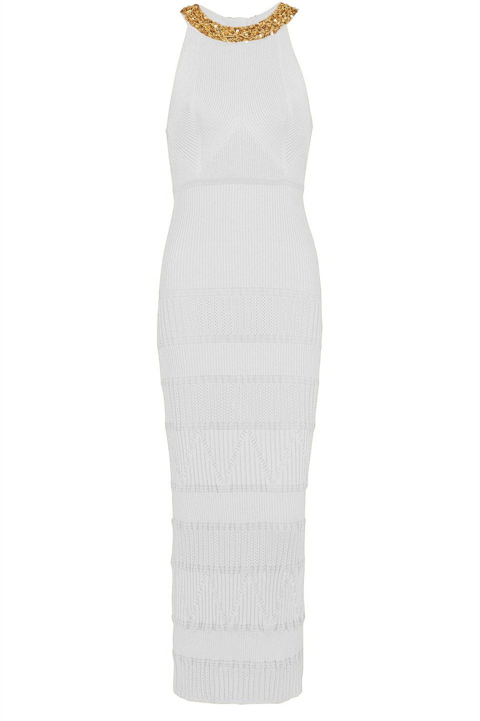 Donna İşlemeli Balıkçı Yaka Midi Triko Elbise