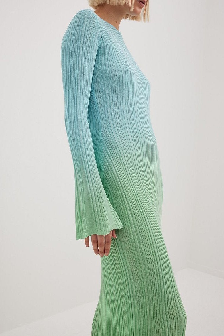 Donna Degrade Uzun Triko Elbise