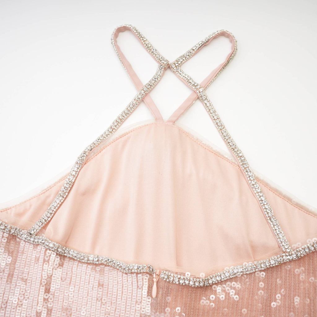 Éadaoin Çiçek Pullu Mini Elbise