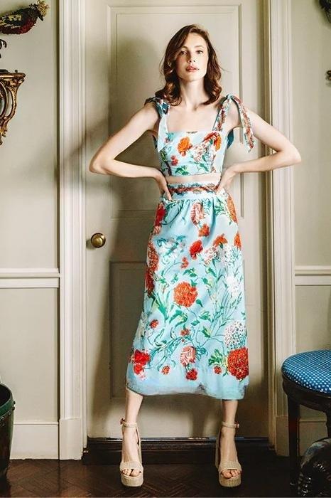 Eartha Baskılı Askılı Üçlü Yüzme Seti