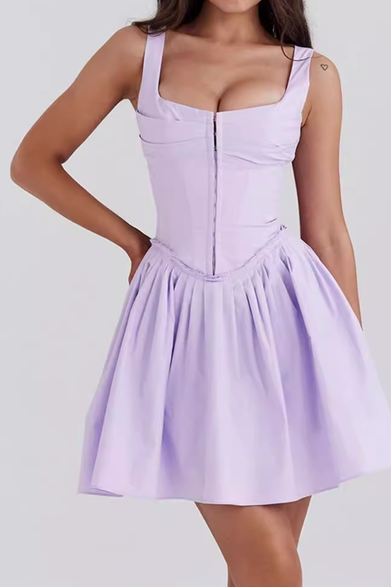 Betsy Korse Fırfırlı Cami Mini Elbise