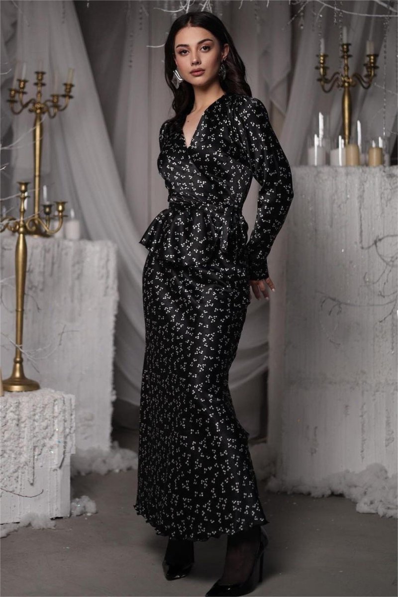 Eileen Çiçekli Anvelop Bağcıklı Bluz Ve Maxi Etek Takım