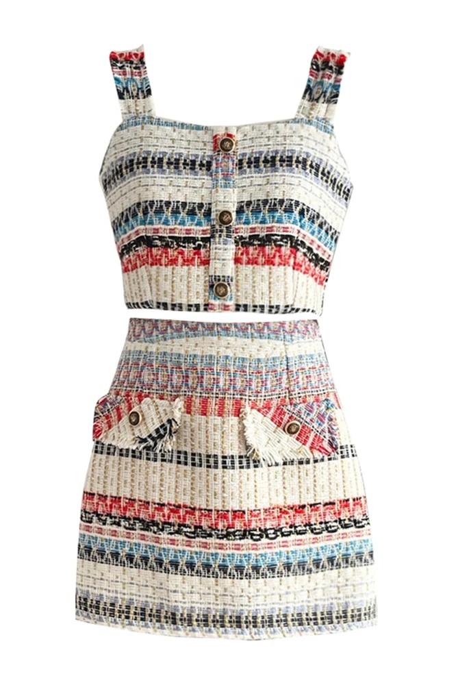 Emily Stripe Tüvit Crop Set