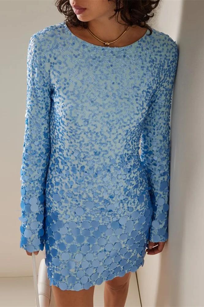 Emma Payetler Kolları Genişletilmiş Mini Elbise