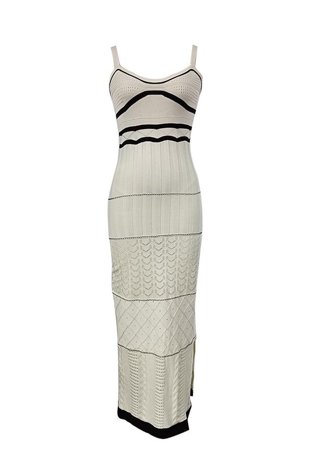 Esther Örgü Oymalı Uzun Yırtmaçlı Elbise