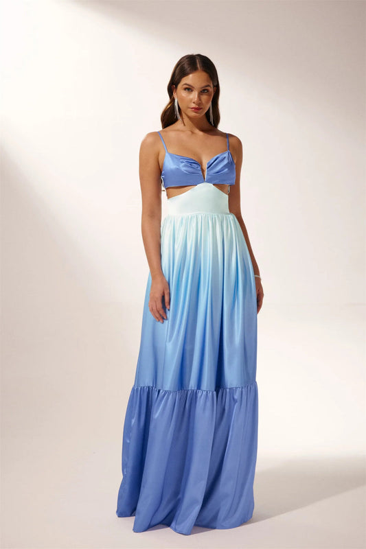 Ethel Dekolteli Degrade Maxi Slip Elbise