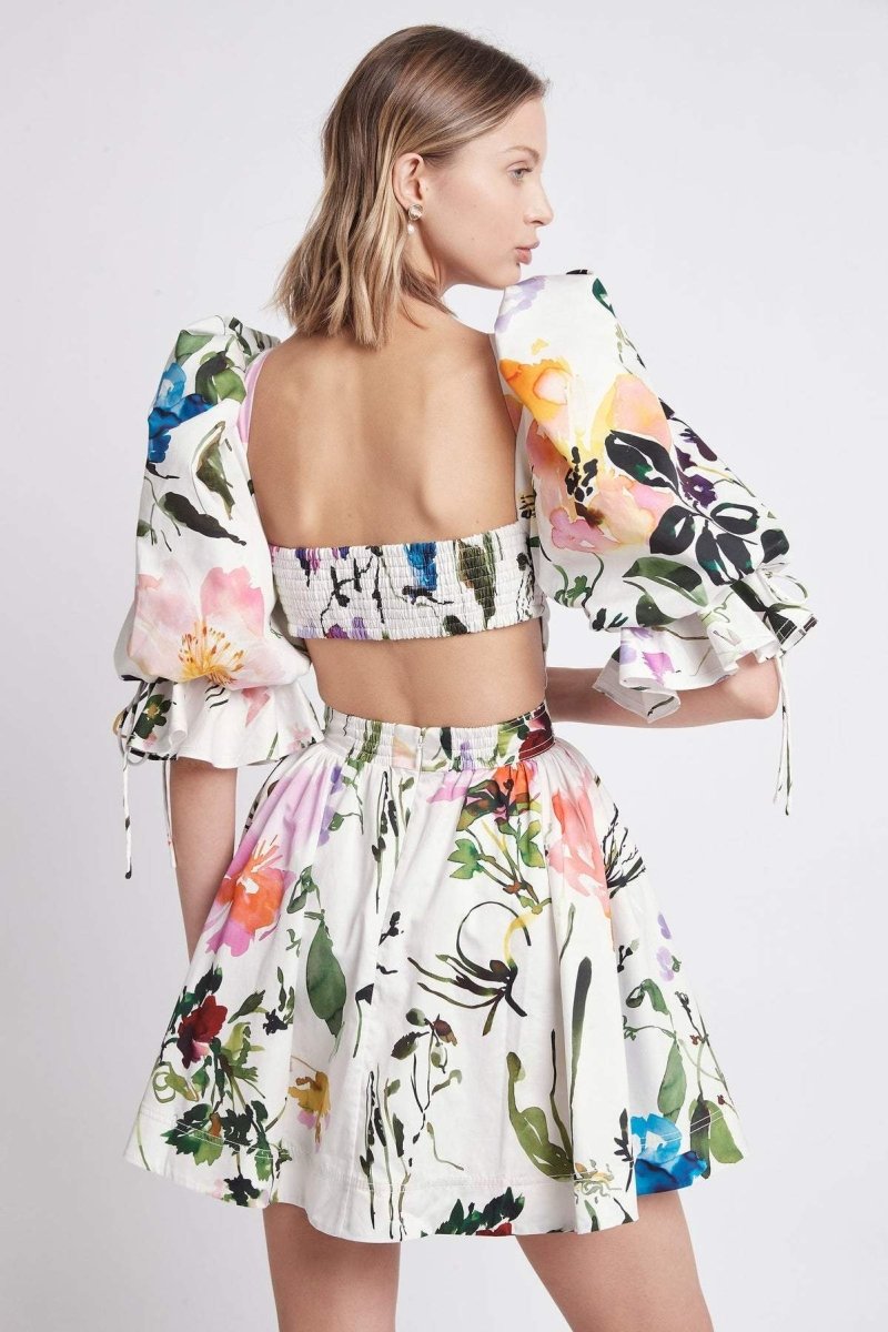 Eudora Baskılı Puf Kol Mini Elbise