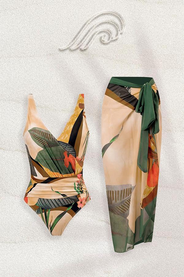 Eugenia Baskılı Kesikli İki Parçalı Yüzme Seti