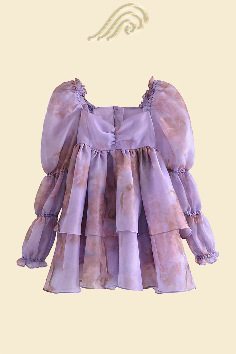 Eulalia Baskılı Katlı Mini Bebek Elbisesi