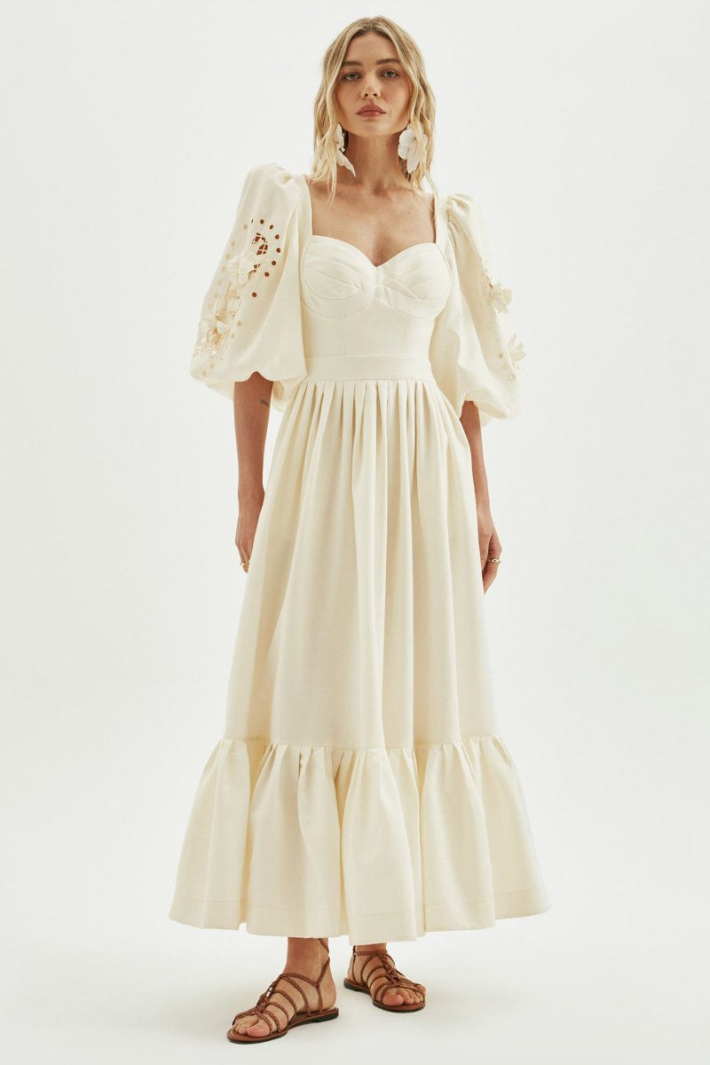 Eunice Balon Kol İçi Boş Maxi Elbise