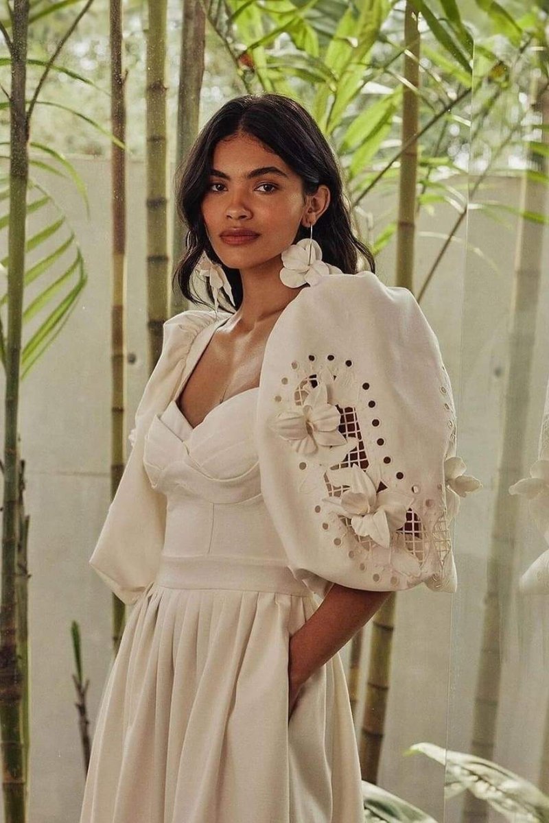 Eunice Balon Kol İçi Boş Maxi Elbise