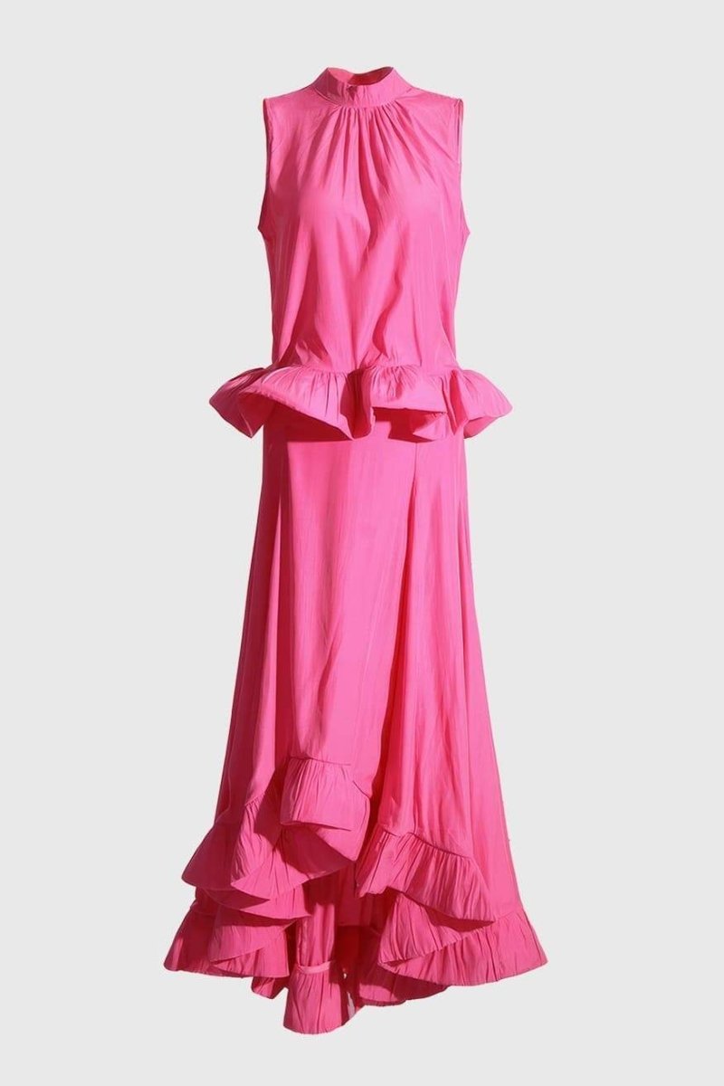 Eunice Fırfırlı Asimetrik Maxi Etek Takım