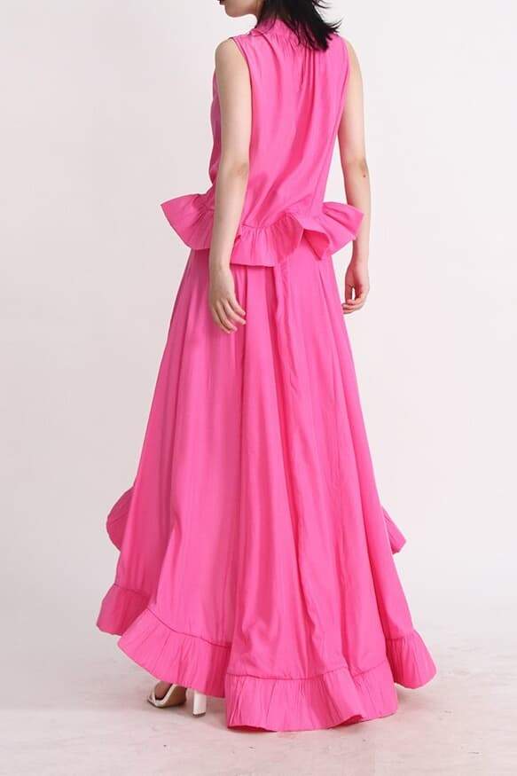 Eunice Fırfırlı Asimetrik Maxi Etek Takım