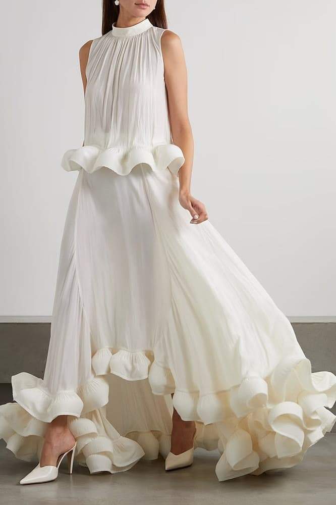 Eunice Fırfırlı Asimetrik Maxi Etek Takım