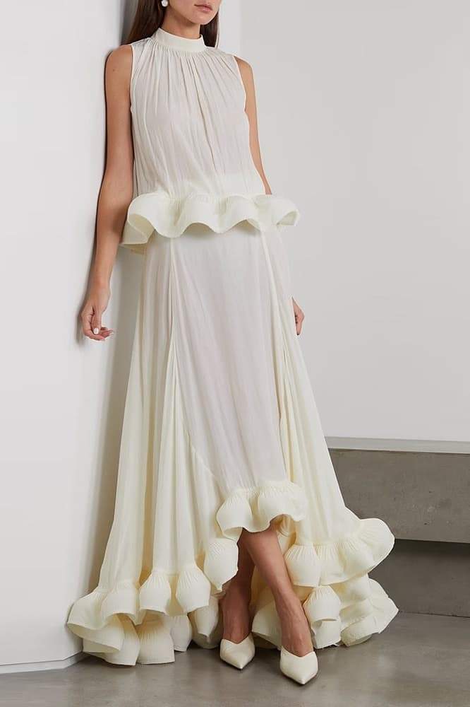 Eunice Fırfırlı Asimetrik Maxi Etek Takım