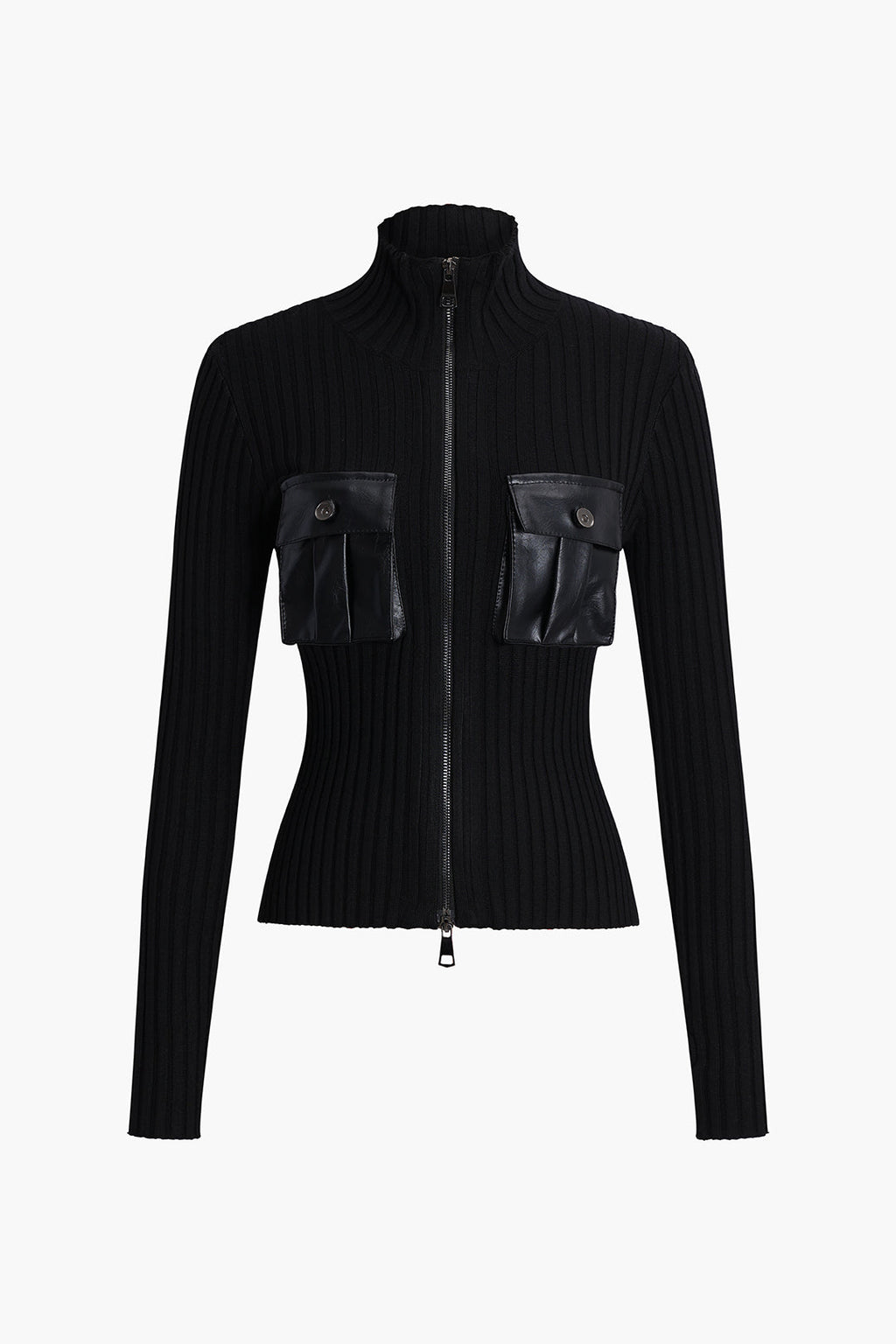 Örgü Deri Cep Hırka