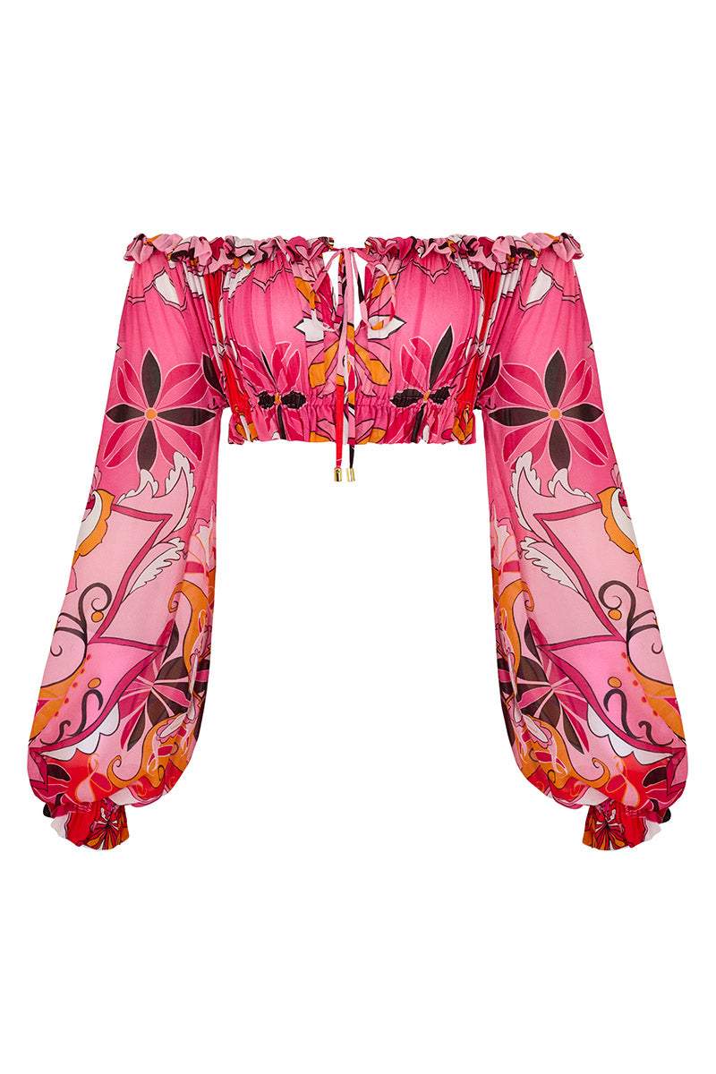 Felicia Baskılı Düşük Omuz Takım